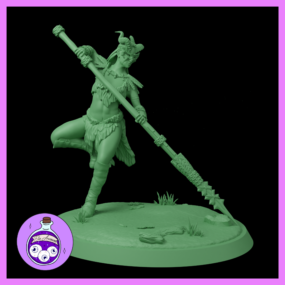 Ella's Arcanum - Wild Hunt - Druid Masked - 4 Poses - DnD/Pathfinder/TTRPG
