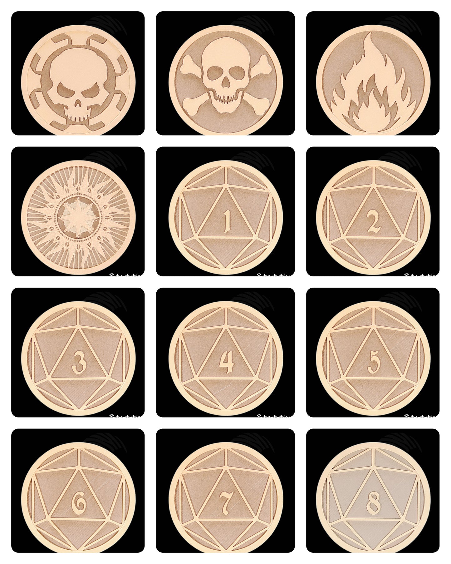 Stratation Design - Drinks & Dragon Round Coasters - DnD/TTRPG/Roleplaying/Wargames