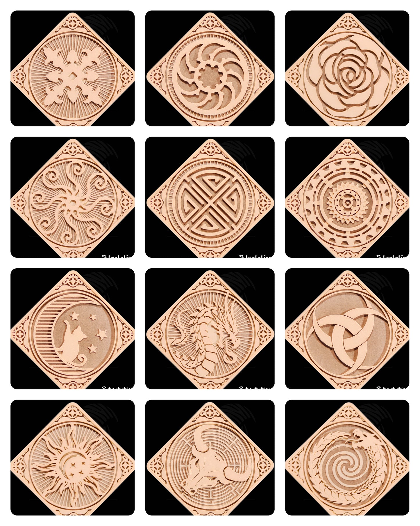 Stratation Design - Drinks & Dragon Square Coasters - DnD/TTRPG/Roleplaying/Wargames