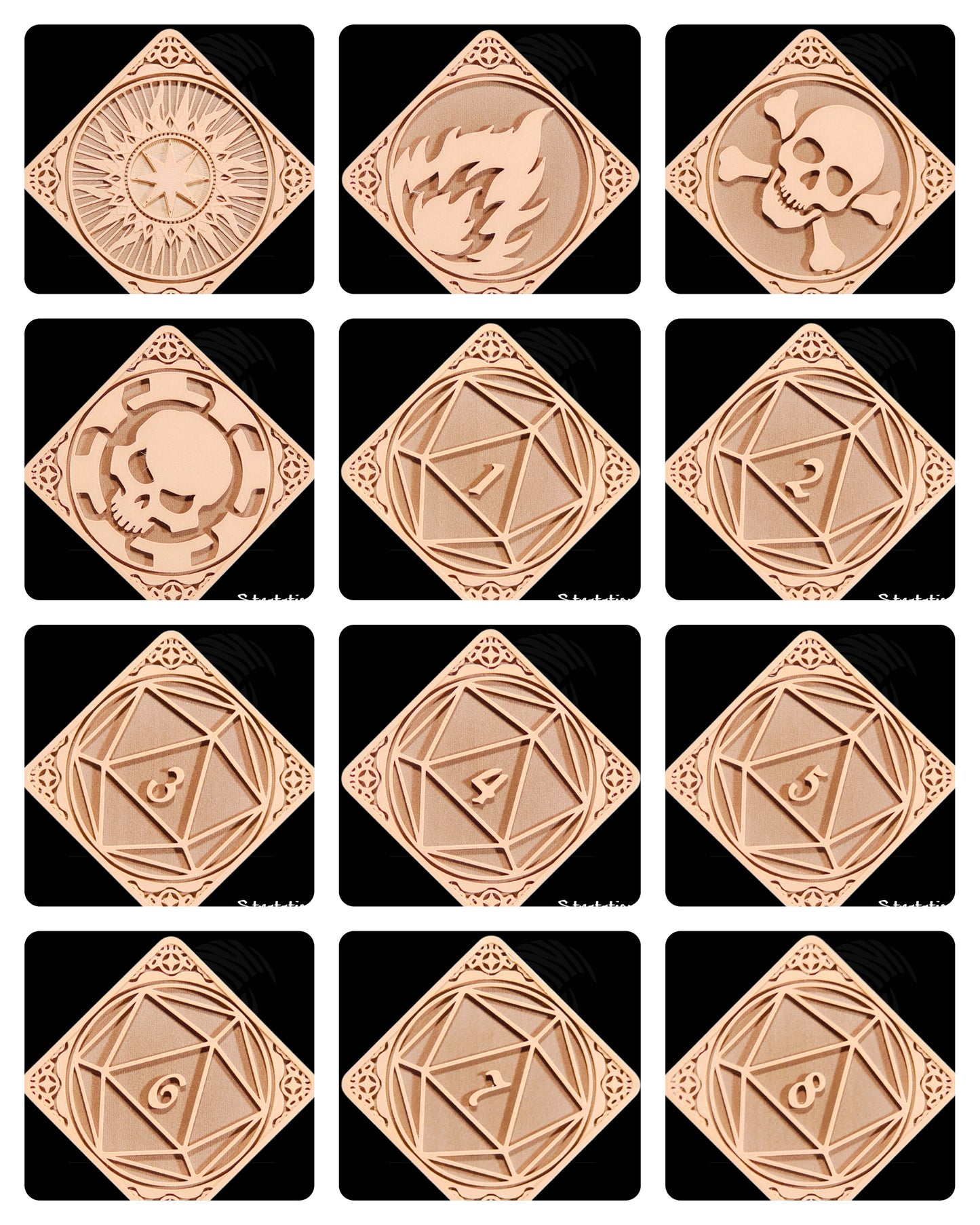 Stratation Design - Drinks & Dragon Square Coasters - DnD/TTRPG/Roleplaying/Wargames