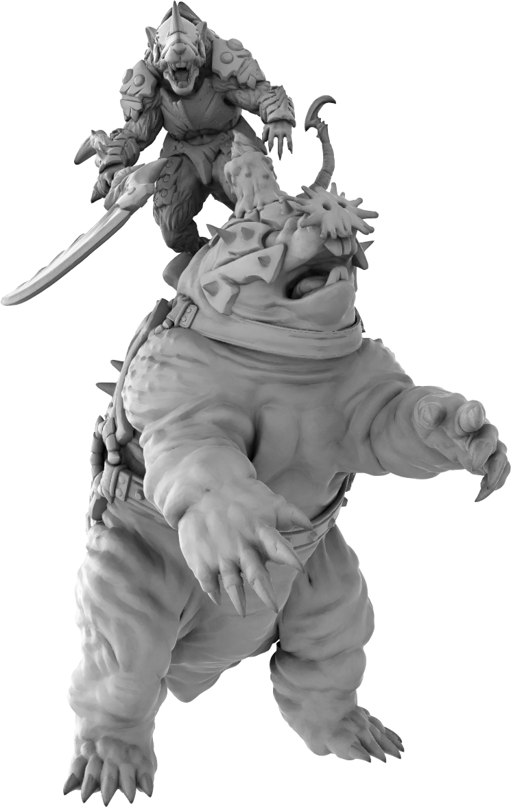 Brayan Nafarrate - Rat w/Mole #2 - DnD/TTRPG Figure/Miniature
