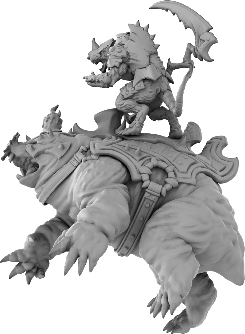 Brayan Nafarrate - Rat w/Mole #3 - DnD/TTRPG Figure/Miniature
