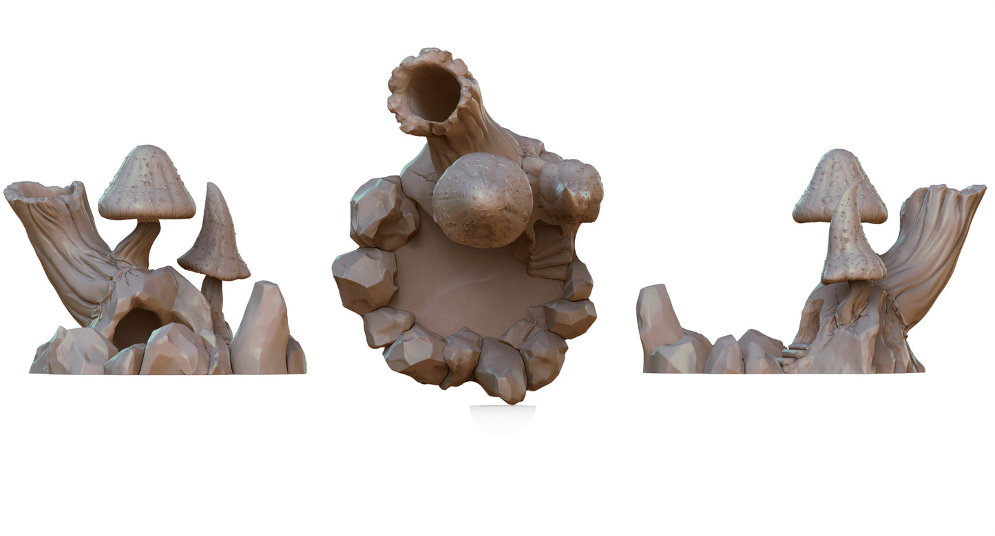 Crab Miniatures - Fantasy Dice Towers - Mushroom - DnD/TTRPG/Roleplaying/Wargames