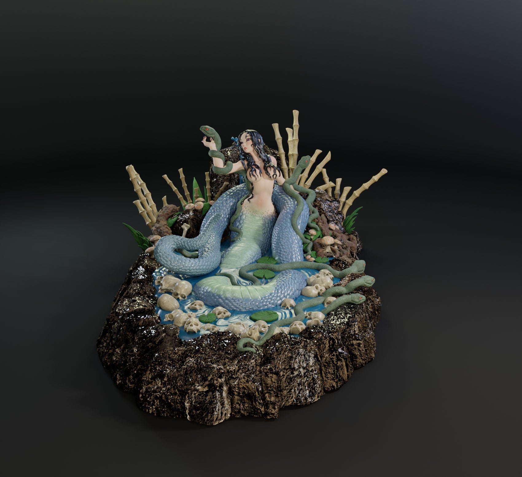Alain Viesca - Naga (Lure) - 32/75/120mm Pin Up/Figure/Model/Diorama - Helios3DPrinting
