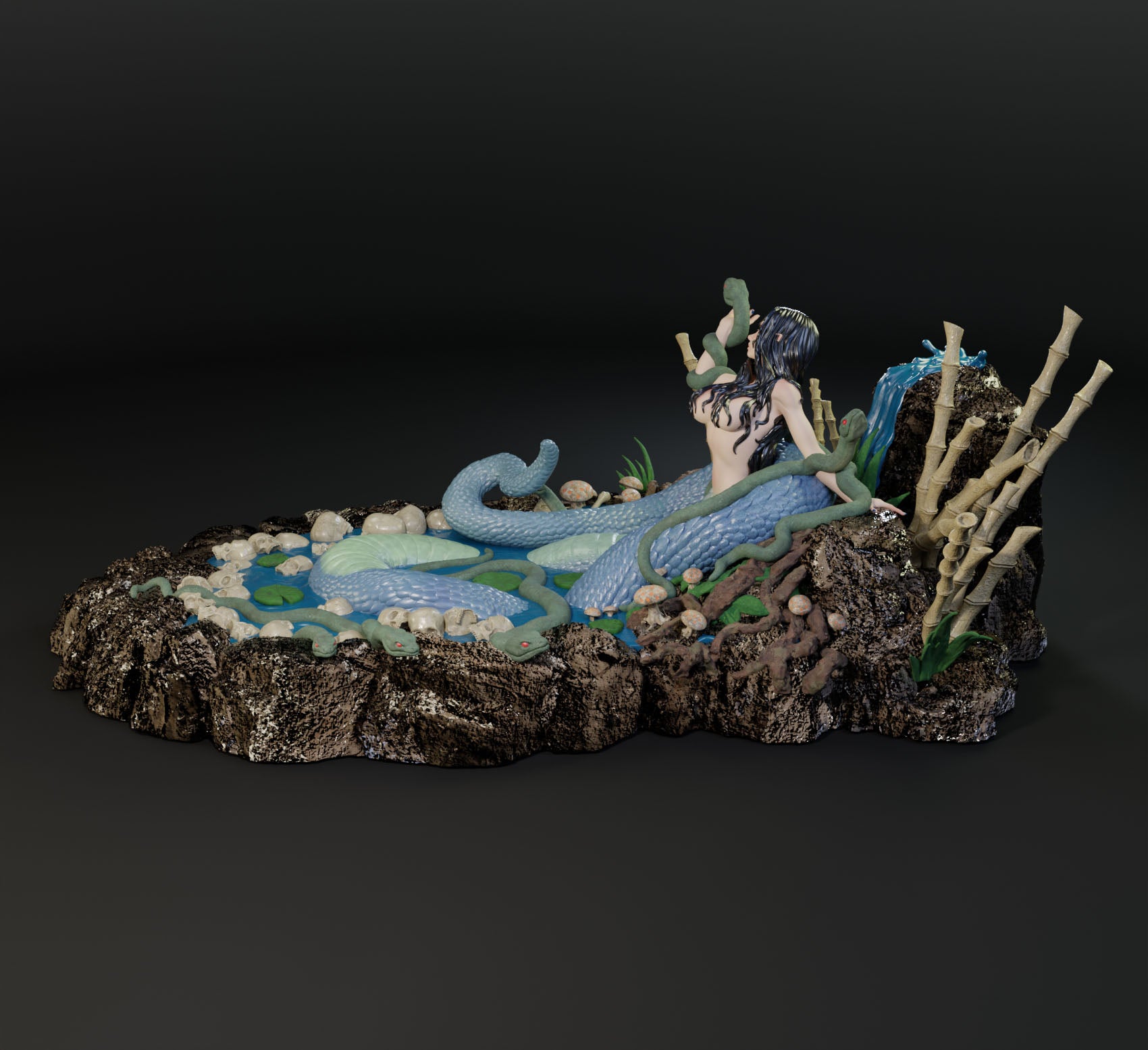 Alain Viesca - Naga (Lure) - 32/75/120mm Pin Up/Figure/Model/Diorama - Helios3DPrinting