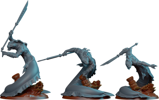 3DPZstudio - Stormcoils - Naga Warrior - 3 Poses - DnD/TTRPG Figure/Miniature - Helios3DPrinting