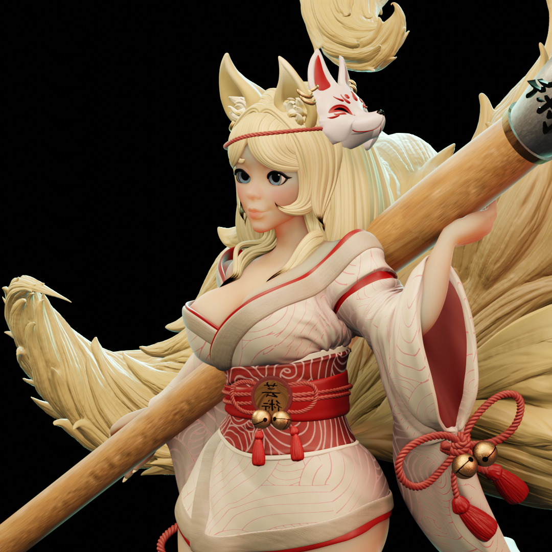 Nell - Naru the Kitsune #1 - 75mm Pin Up/Figure/Model/Diorama