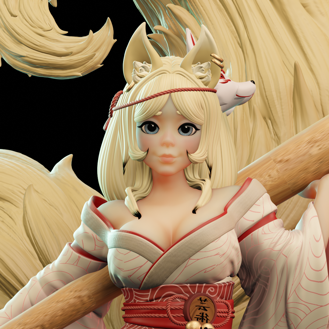 Nell - Naru the Kitsune #1 - 75mm Pin Up/Figure/Model/Diorama
