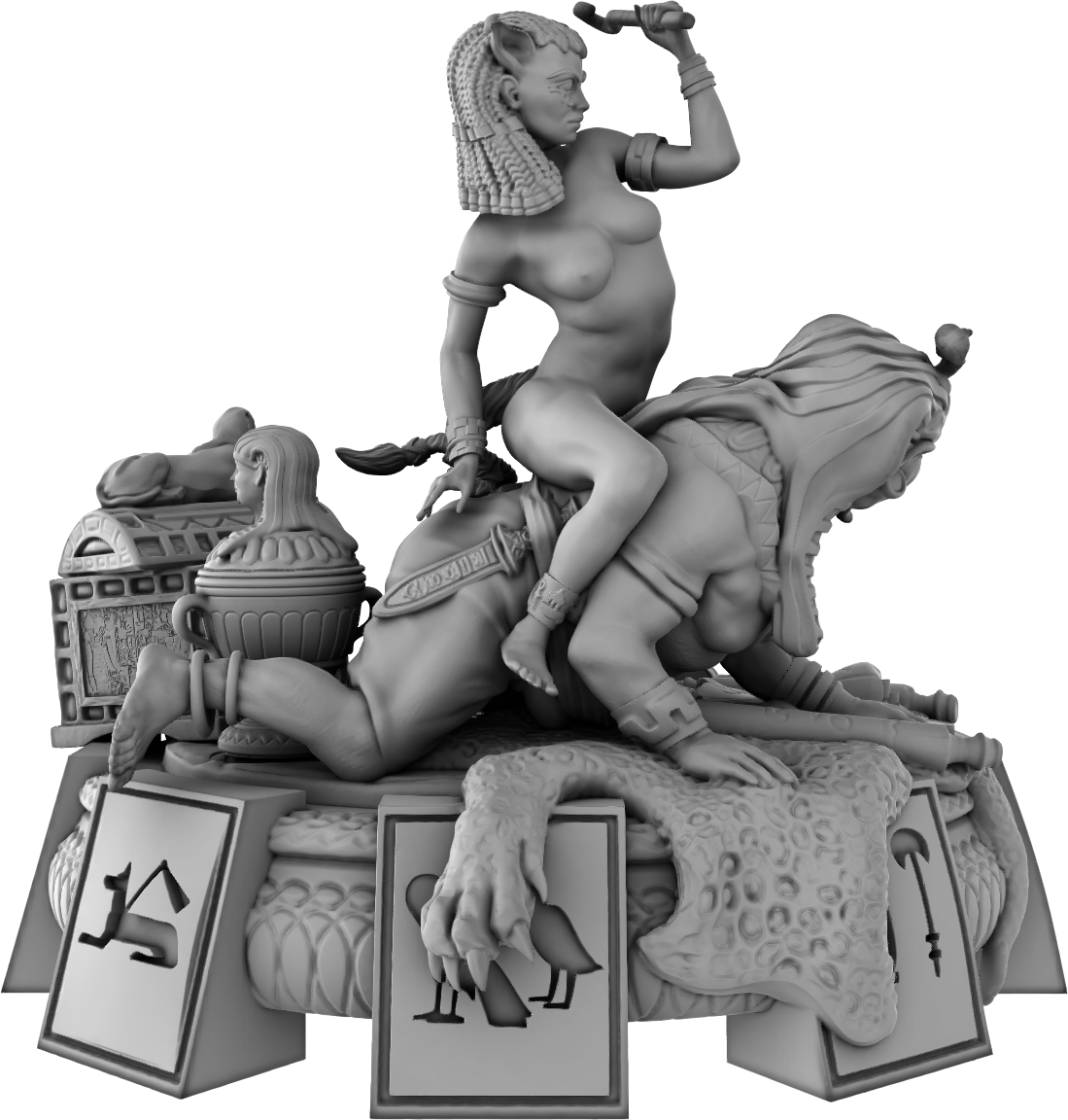 Devi Miniatures - Egyptians - Bast & Pharaoh - 75mm Pin Up/Figure/Model/Diorama