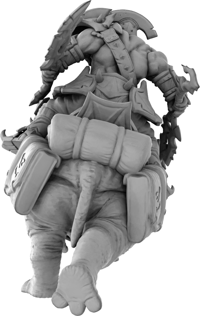 Brayan Nafarrate - Orc w/Rhino #1 - DnD/TTRPG Figure/Miniature