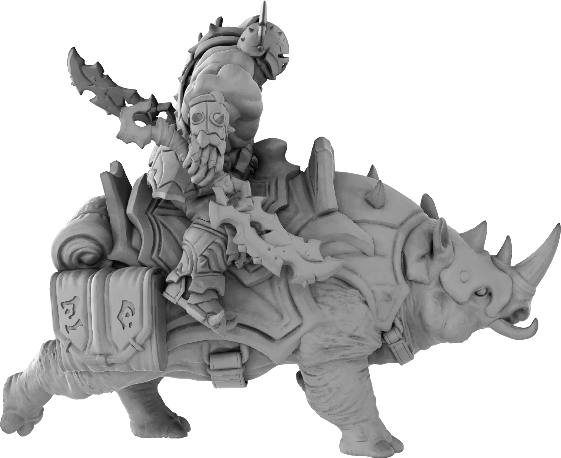 Brayan Nafarrate - Orc w/Rhino #1 - DnD/TTRPG Figure/Miniature