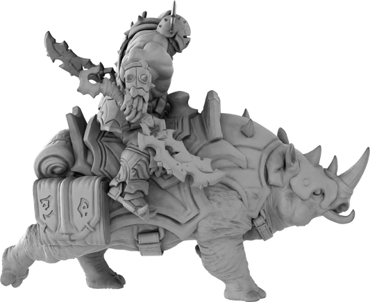 Brayan Nafarrate - Orc w/Rhino #1 - DnD/TTRPG Figure/Miniature