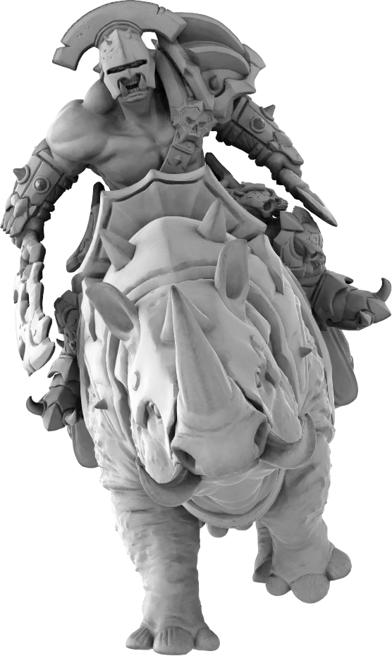 Brayan Nafarrate - Orc w/Rhino #1 - DnD/TTRPG Figure/Miniature