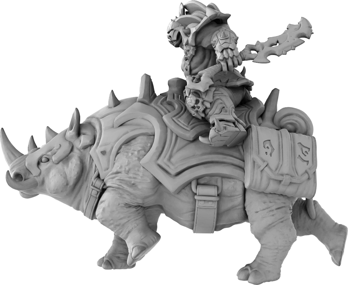 Brayan Nafarrate - Orc w/Rhino #1 - DnD/TTRPG Figure/Miniature