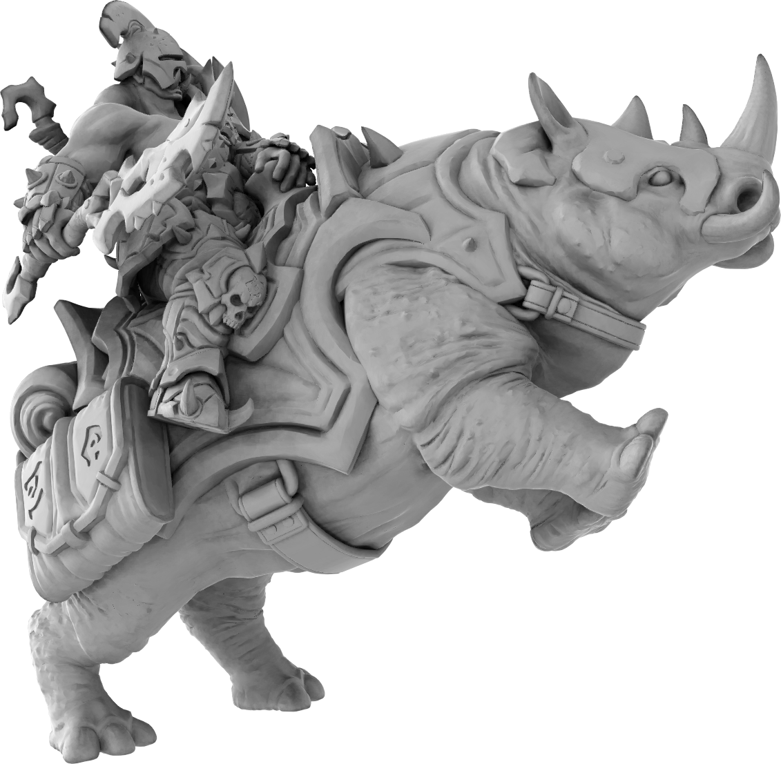 Brayan Nafarrate - Orc w/Rhino #2 - DnD/TTRPG Figure/Miniature