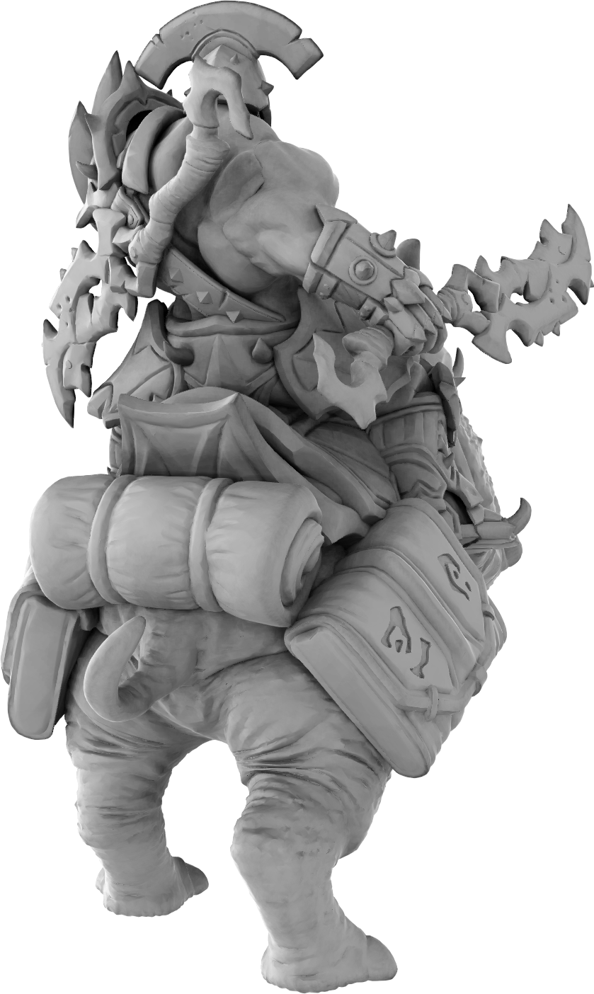 Brayan Nafarrate - Orc w/Rhino #2 - DnD/TTRPG Figure/Miniature