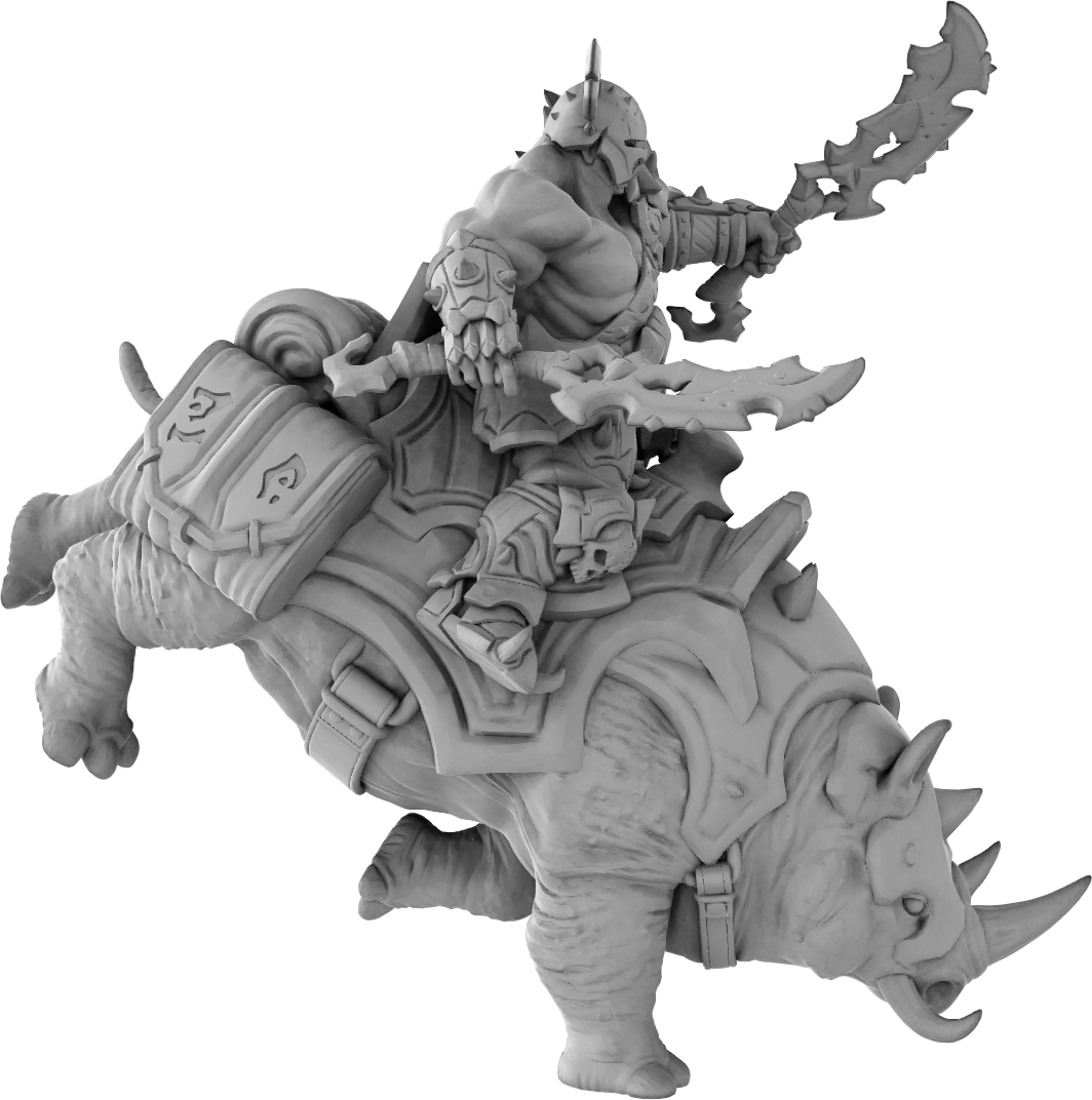 Brayan Nafarrate - Orc w/Rhino #3 - DnD/TTRPG Figure/Miniature