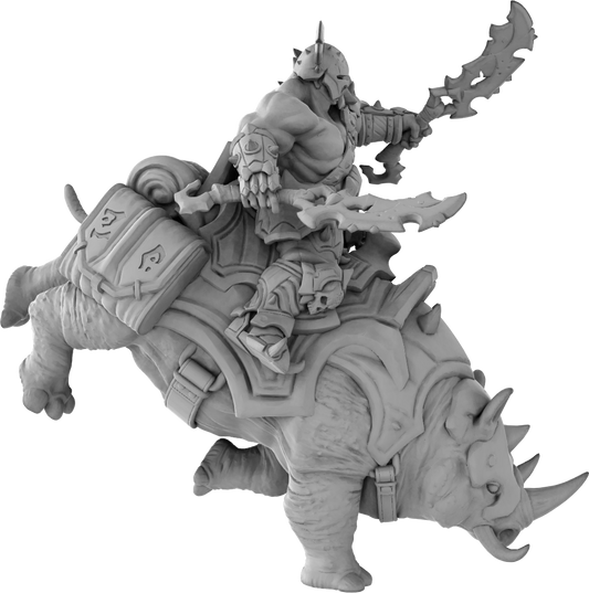 Brayan Nafarrate - Orc w/Rhino #3 - DnD/TTRPG Figure/Miniature
