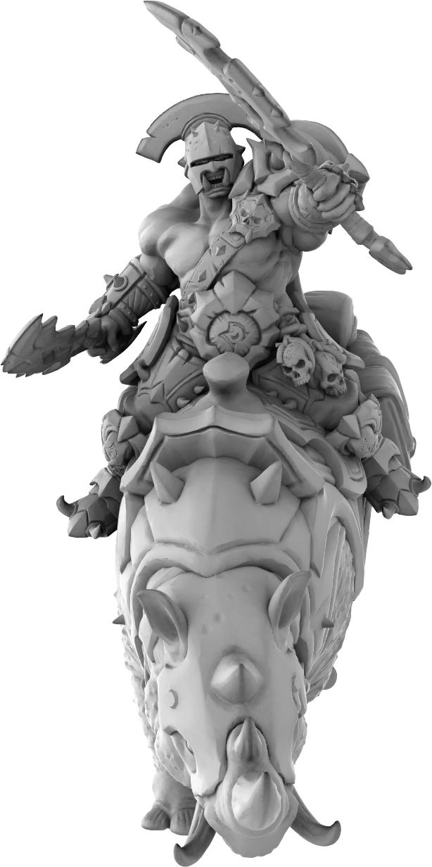 Brayan Nafarrate - Orc w/Rhino #3 - DnD/TTRPG Figure/Miniature