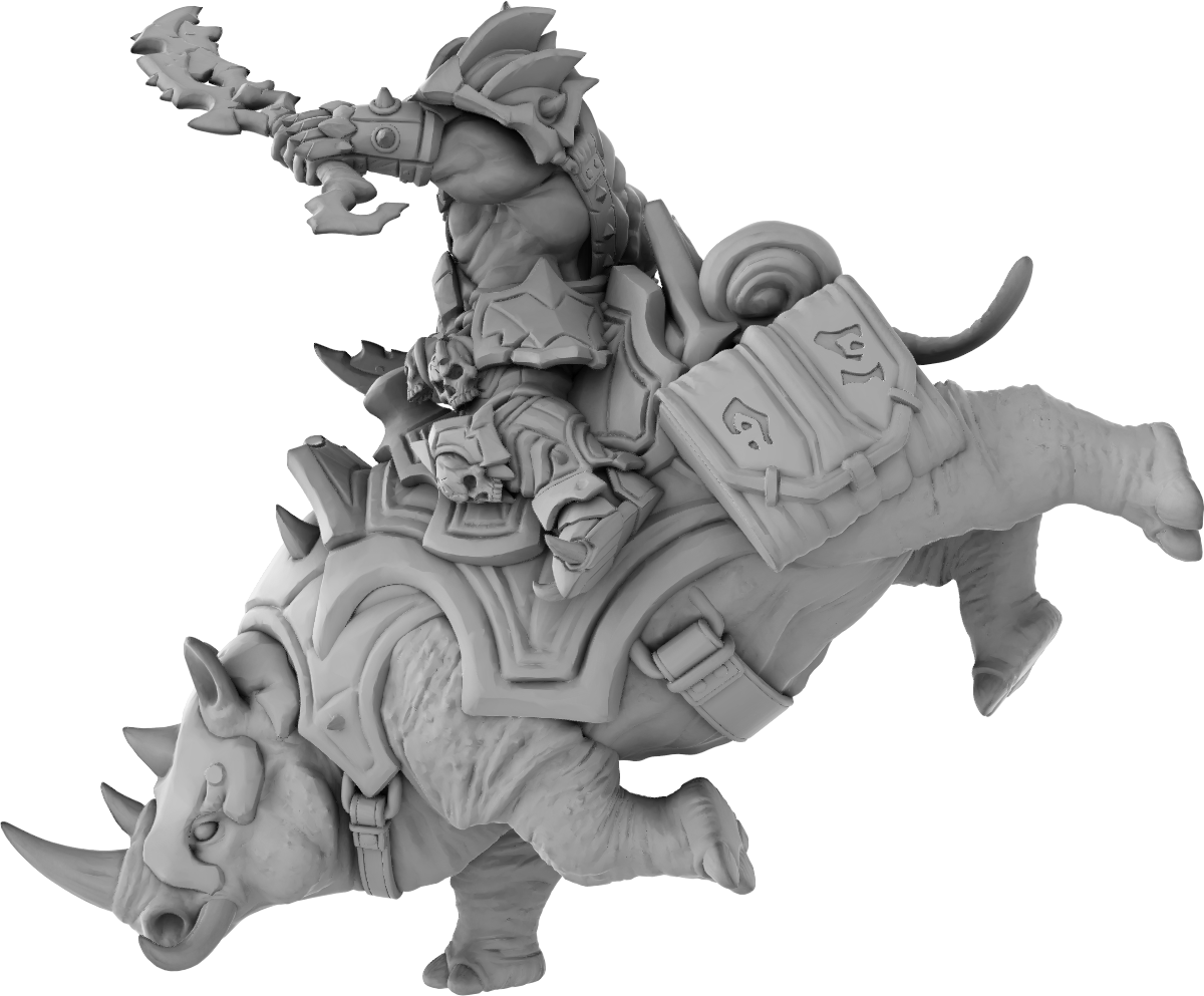 Brayan Nafarrate - Orc w/Rhino #3 - DnD/TTRPG Figure/Miniature