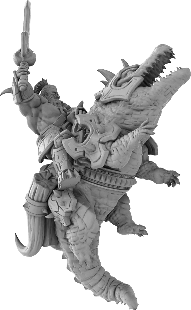 Brayan Nafarrate - Orc w/alligator #1 - DnD/TTRPG Figure/Miniature