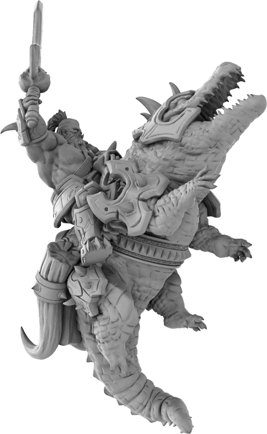 Brayan Nafarrate - Orc w/alligator #1 - DnD/TTRPG Figure/Miniature