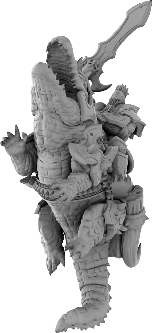 Brayan Nafarrate - Orc w/alligator #1 - DnD/TTRPG Figure/Miniature