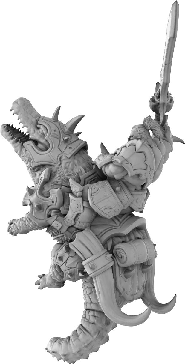 Brayan Nafarrate - Orc w/alligator #1 - DnD/TTRPG Figure/Miniature