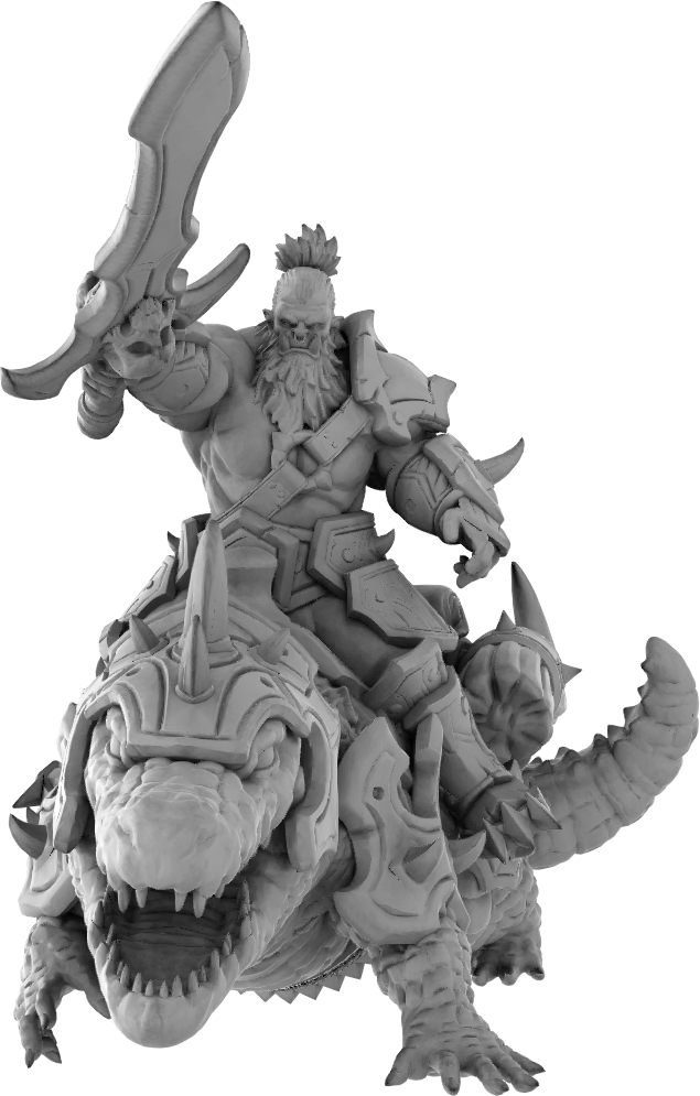 Brayan Nafarrate - Orc w/Alligator #2 - DnD/TTRPG Figure/Miniature