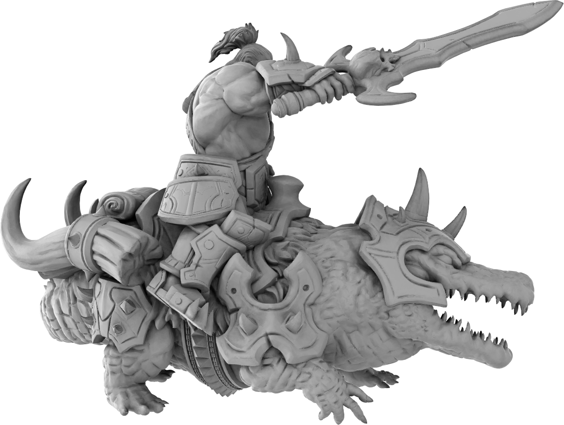 Brayan Nafarrate - Orc w/Alligator #2 - DnD/TTRPG Figure/Miniature
