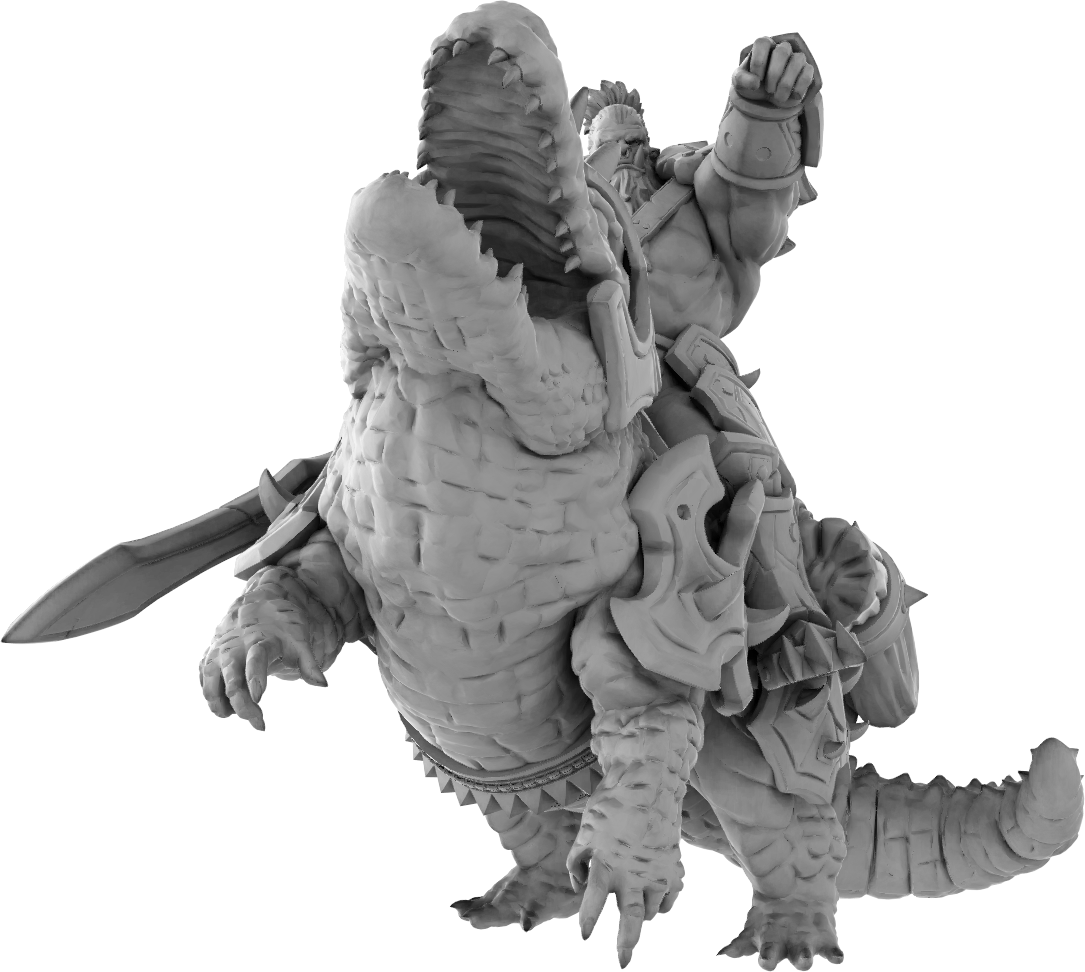 Brayan Nafarrate - Orc w/Alligator #3 - DnD/TTRPG Figure/Miniature