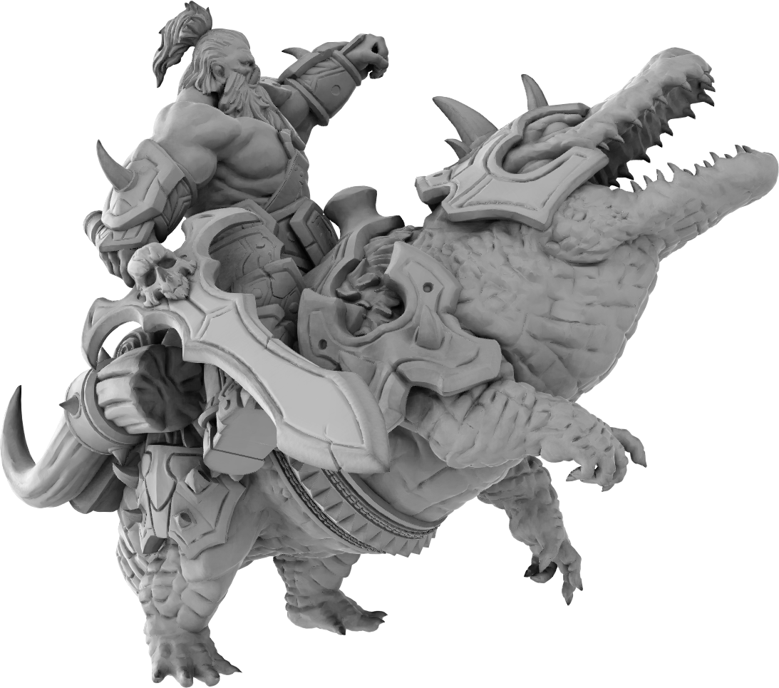 Brayan Nafarrate - Orc w/Alligator #3 - DnD/TTRPG Figure/Miniature
