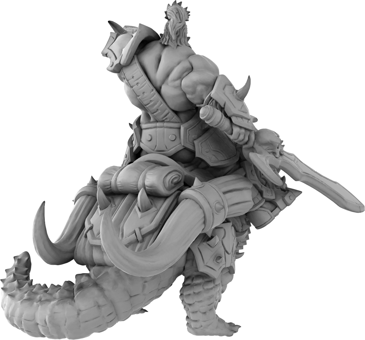 Brayan Nafarrate - Orc w/Alligator #3 - DnD/TTRPG Figure/Miniature