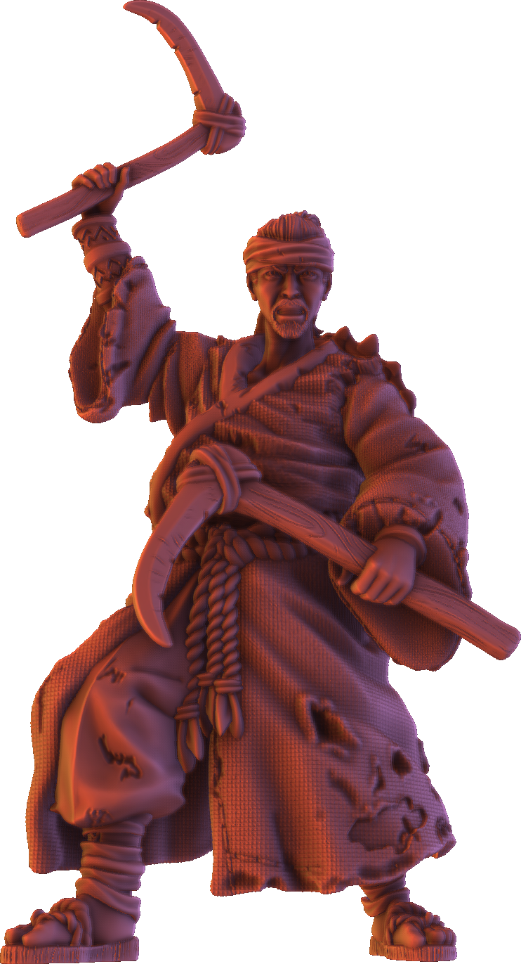 Forged Path - Tokugawa Ronin - Peasants - DnD/Pathfinder/TTRPG Figure