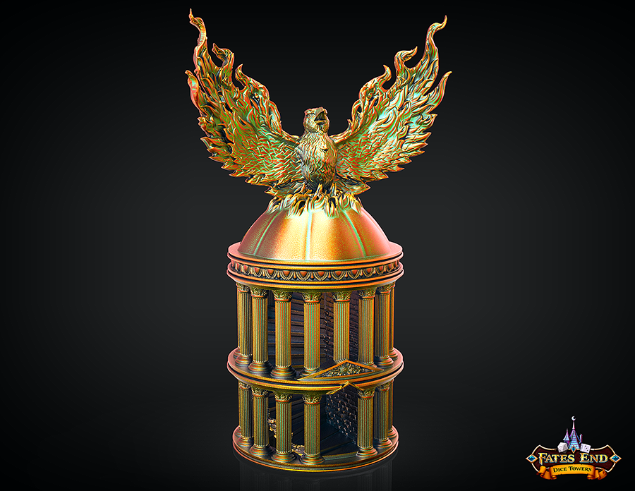 FatesEnd - Phoenix Dice Tower - DnD/TTRPG/Roleplaying/Wargames