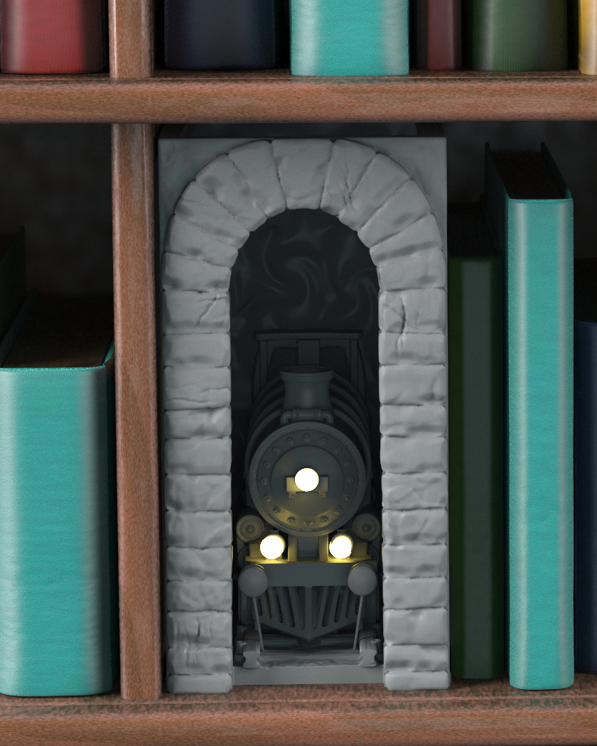 Crosslances - Book Nook/Shelf Insert - Train