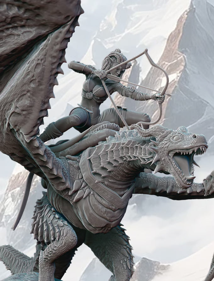 AVD Studios - Tiefling Dragon Rider - 75mm Pin Up/Figure/Model/Diorama