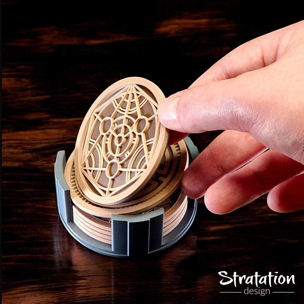 Stratation Design - Drinks & Dragon Round Coasters - DnD/TTRPG/Roleplaying/Wargames