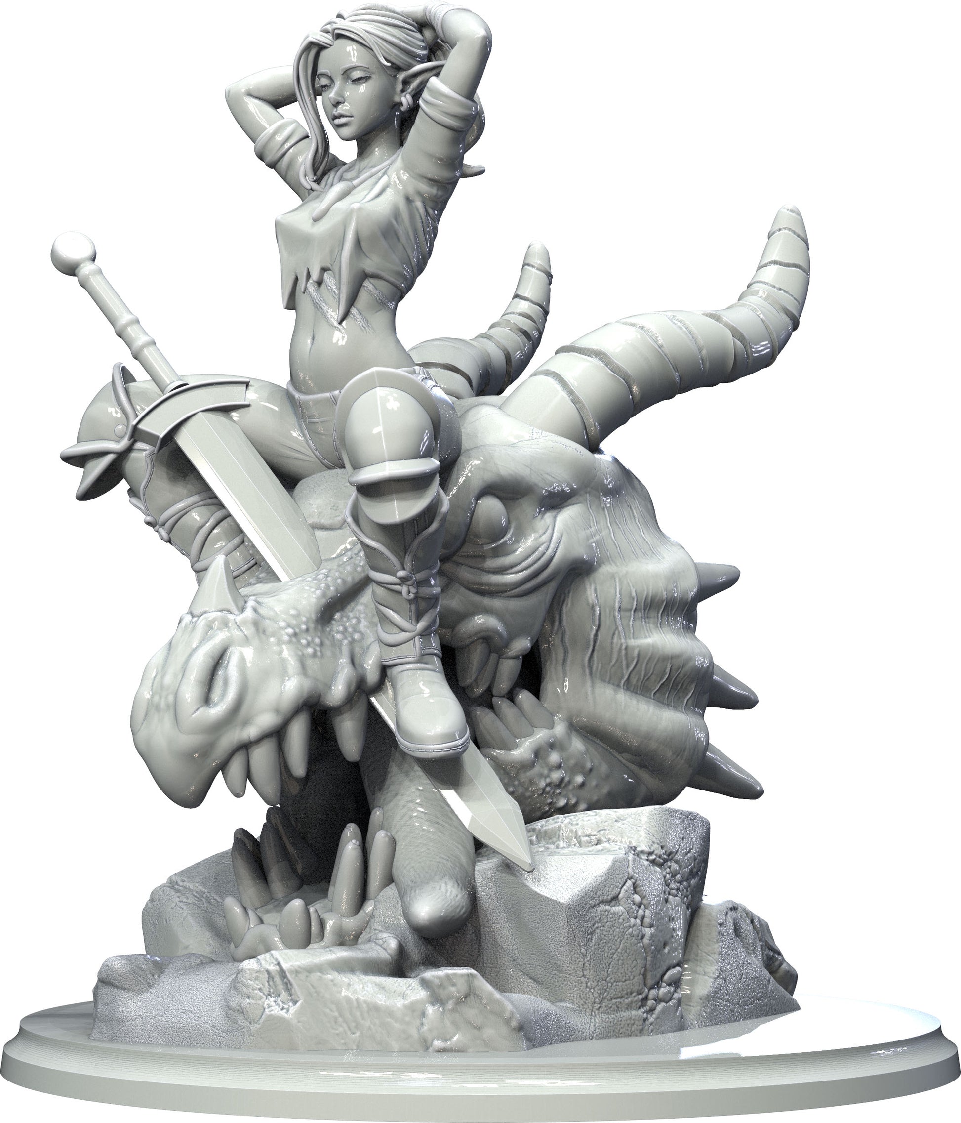 3D IPStudios - Nimrodel the Dragon Hunter - Pin Up/Figure/Model/Diorama - Helios3DPrinting