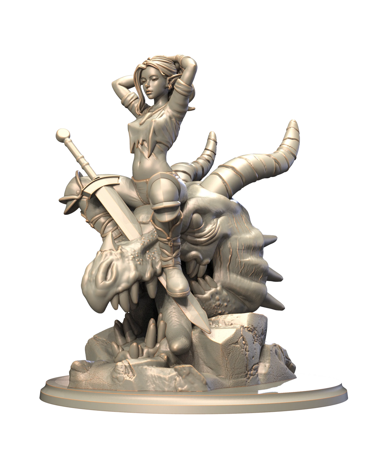 3D IPStudios - Nimrodel the Dragon Hunter - 75mm Pin Up/Figure/Model/Diorama