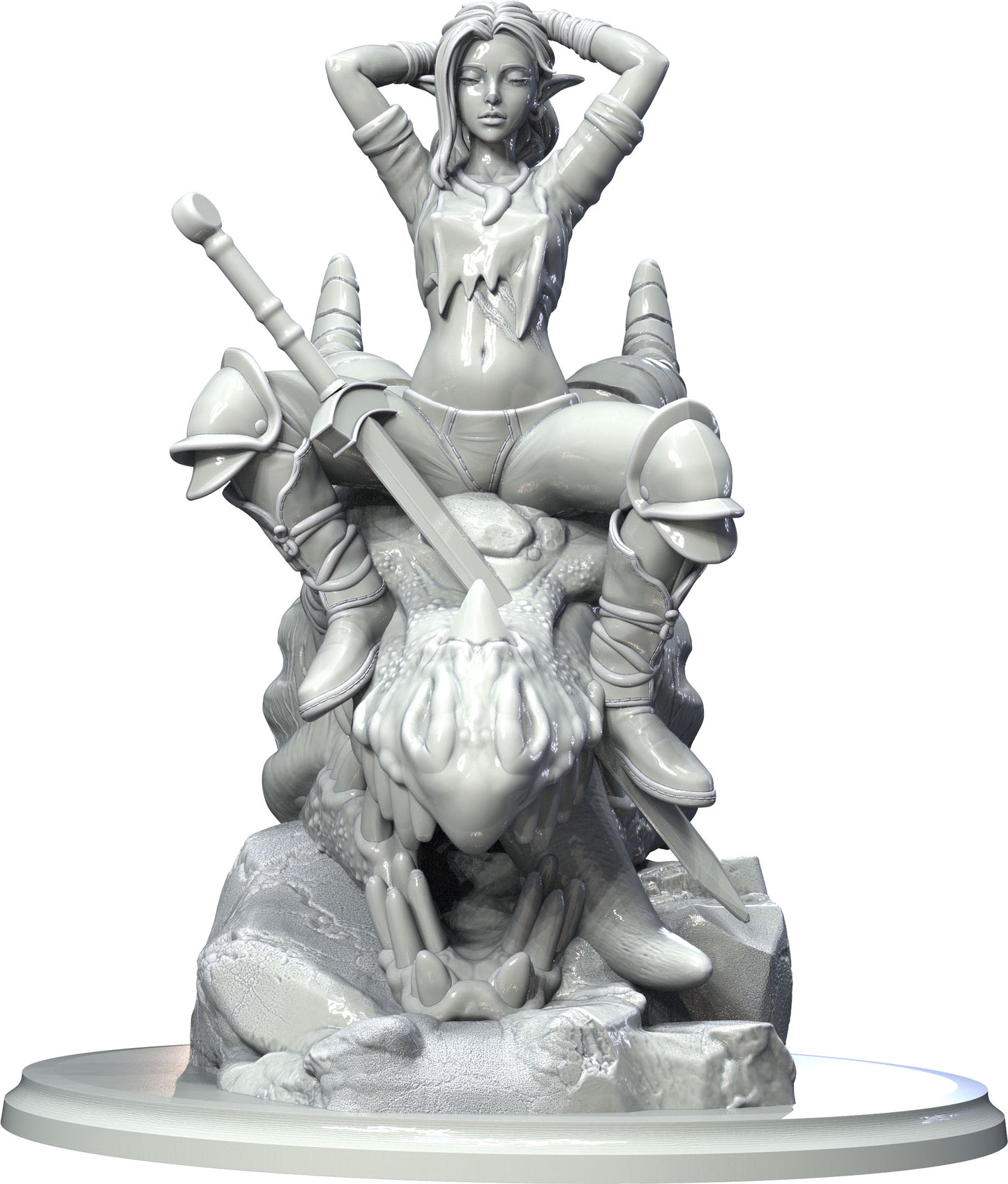 3D IPStudios - Nimrodel the Dragon Hunter - Pin Up/Figure/Model/Diorama - Helios3DPrinting