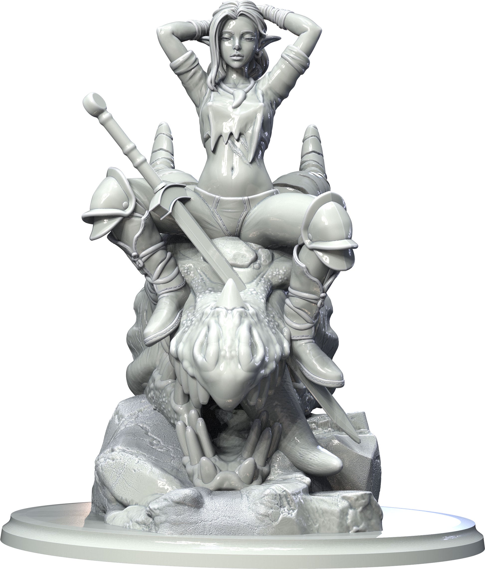 3D IPStudios - Nimrodel the Dragon Hunter - Pin Up/Figure/Model/Diorama - Helios3DPrinting