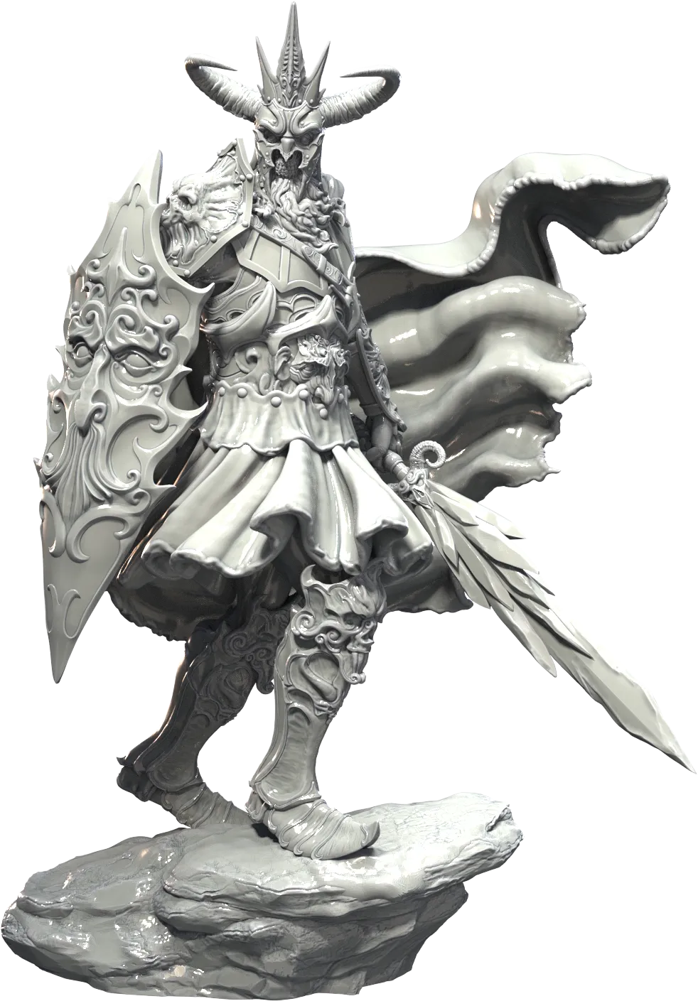 Fantasy Warriors - Artaghas the Undead King - 75/120mm Pin Up/Figure/Model/Diorama