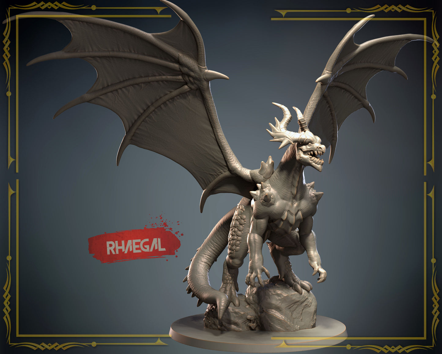 3D IPStudios - Dragons Worlds #1 - Rhaegal - DnD/TTRPG Figure/Miniature - Helios3DPrinting