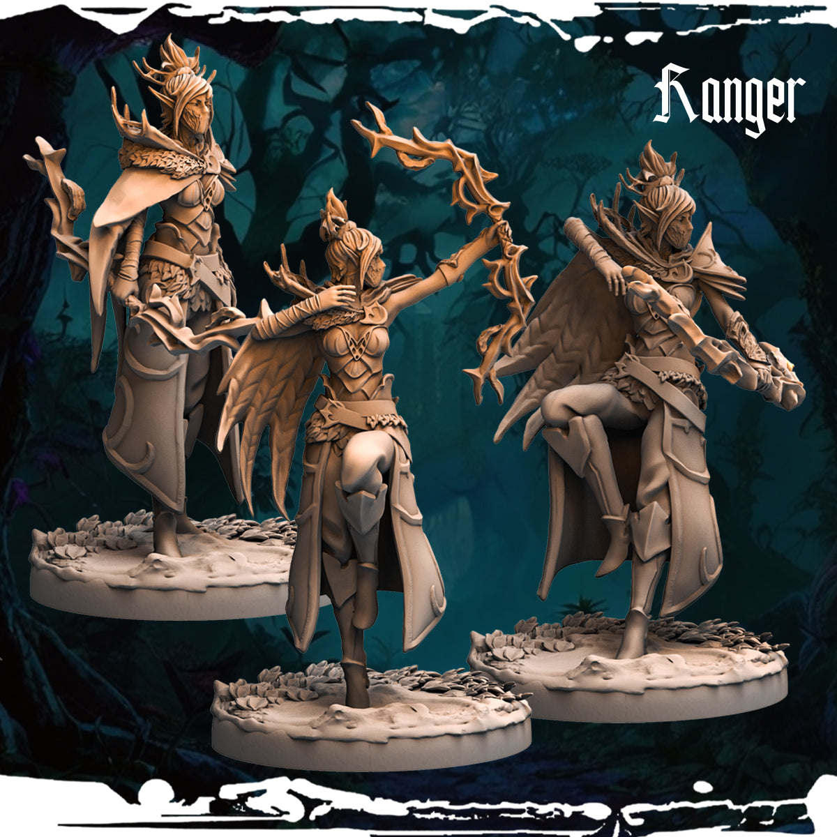 Monolith Arts - Dark Elves - Ranger Female - DnD/TTRPG Figure/Miniature
