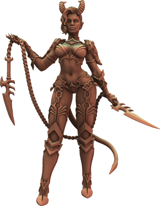Jugglers Miniatures - Tiefling Warrior #1 - DnD/TTRPG/Roleplaying/Wargames