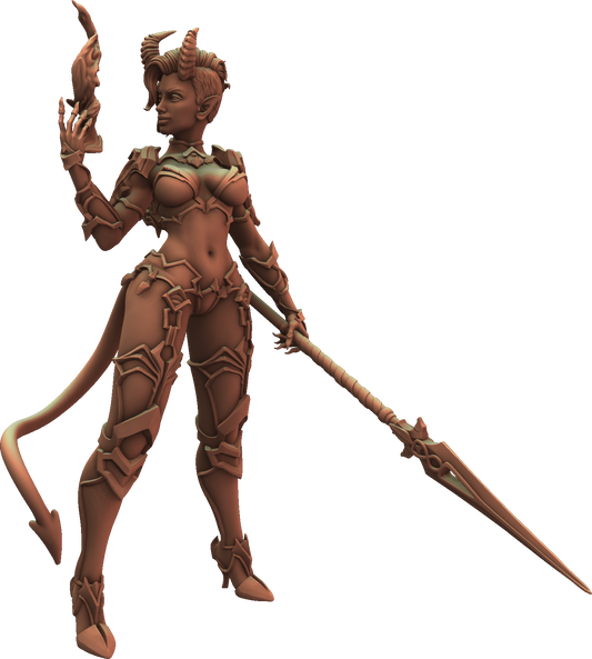 Jugglers Miniatures - Tiefling Warrior #2 - DnD/TTRPG/Roleplaying/Wargames