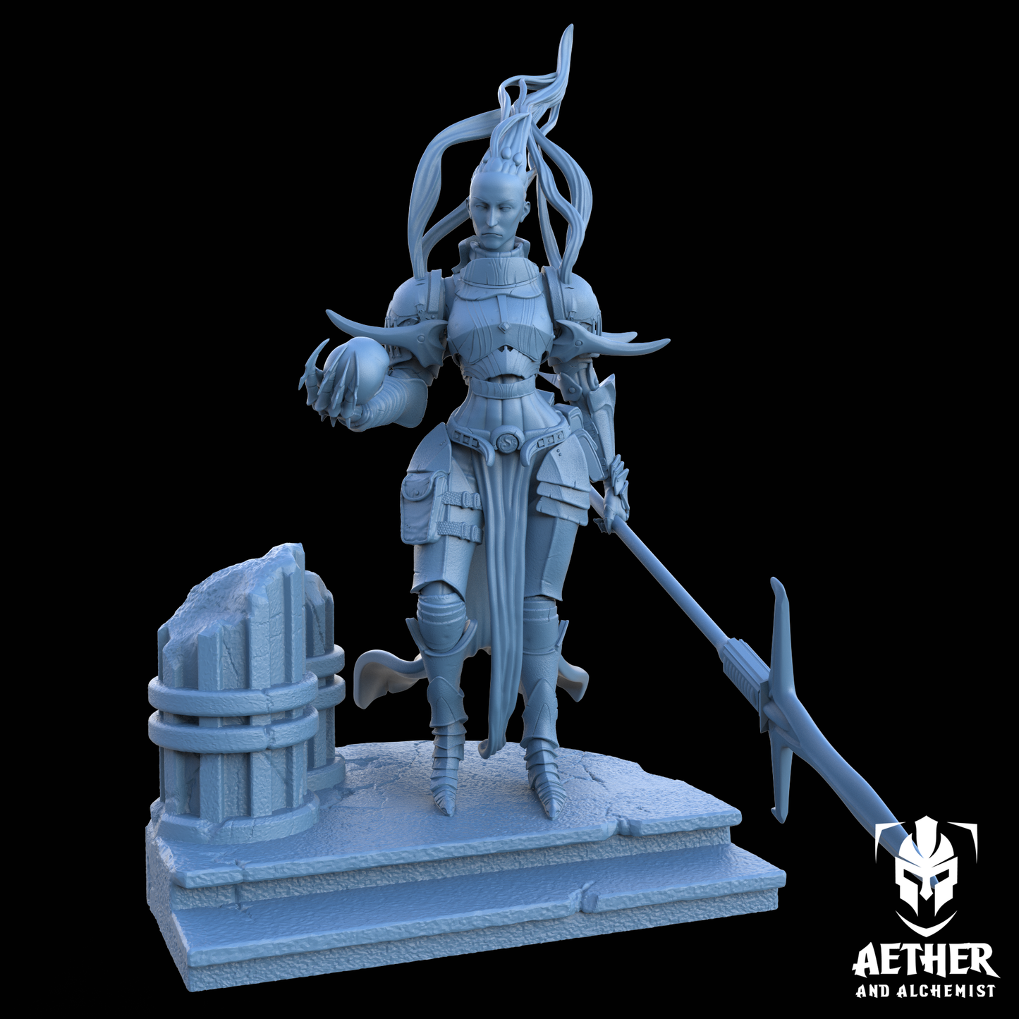 Aether & Alchemist - Xilara Nightreaver - 75mm Pin Up/Figure/Model/Diorama - Helios3DPrinting