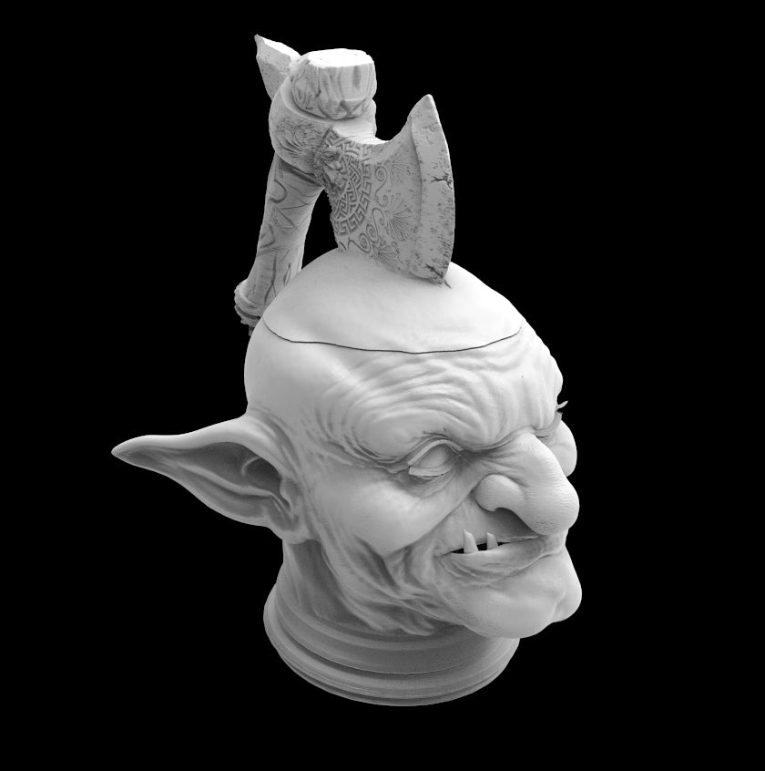 Possibly Cool Dice Box/Case - Goblin Head - DnD/TTRPG/Roleplaying/Wargames
