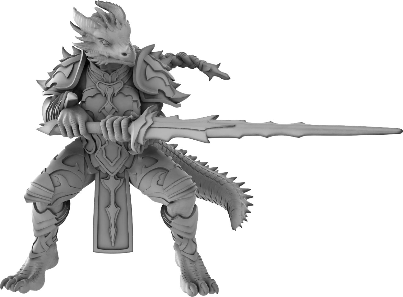 Jugglers Miniatures - Dragonborn Warrior #1 - DnD/TTRPG/Roleplaying/Wargames